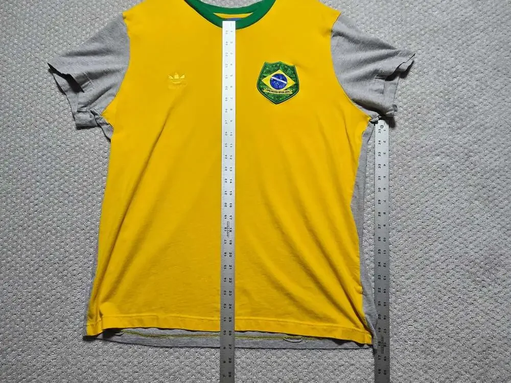 Adidas Originals Brazil National Team Casual T-Shirt Yellow/Grey F77289